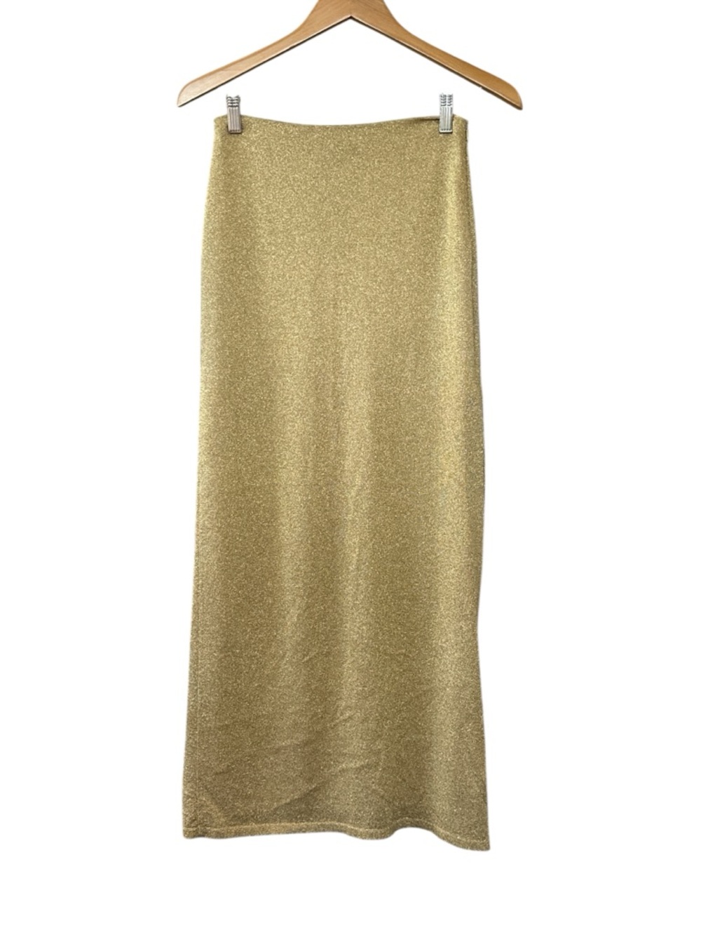 Moschino Couture Gold High Slit Knit Midi Skirt - Picture 2 of 11